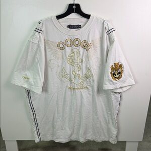 COOGI White and Gold Anchor Graphic Men's Tee Rare XXXL